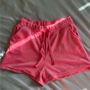 Pink tracksuit shorts set